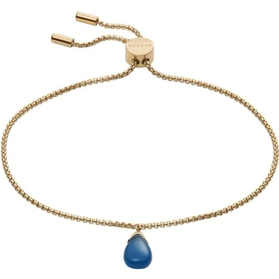 Image of Skagen Sea Glass SKJ1629710 Women&#039;s Link Bracelet Blue Glass, Inner Length: 21.6cm, Stainless Steel, No gemstone
