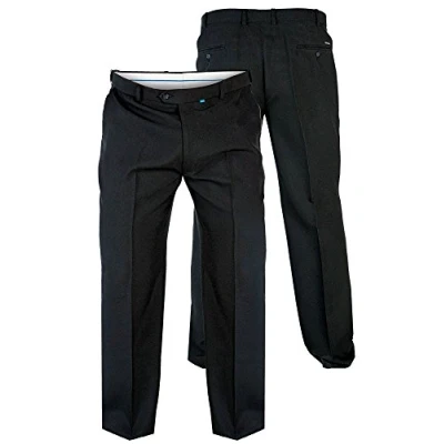 Image of Duke Men&#039;s D555 Max Flexi Waist Trouser Black 44W X 34L