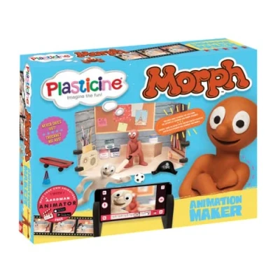 Image of P L A S T I C N E Plasticine Morph Animation Kit Create Your Own &amp; Chas Stop Motion Films, Includes Tabletop Set, Scene Props, Modelling Clay, and Free Aardman Animator App for Ages 5+