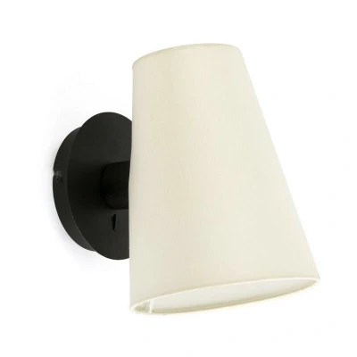 Image of Lupe Wall Light with Shade Black, E27