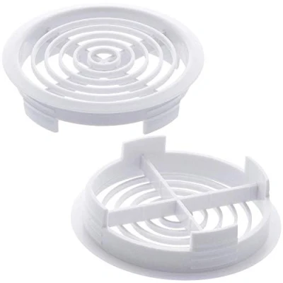 Image of Merriway BH07429 (25 Pcs) Louvred Soffit Vent Push in Roof Disc Fascia, White to Fit 70mm Hole Pack of 25 Pieces