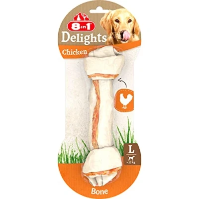 Image of 8in1 Delights Chicken chew Bone L, healthy snack for large dogs, 1 piece