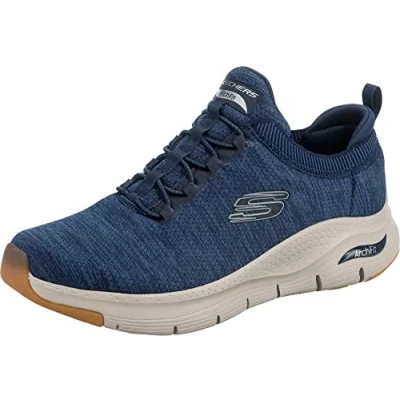 Image of Skechers Men&#039;s Arch FIT WAVEPORT Sneaker, Navy Mesh/Trim, 8 UK
