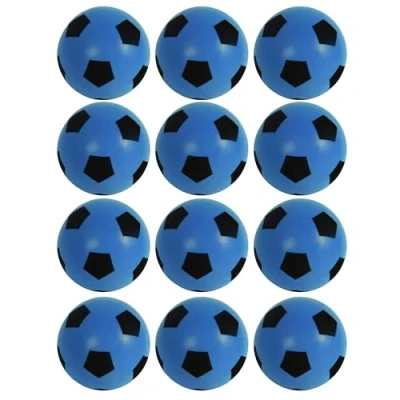 Image of Fun Sport Foam Blue Footballs 12 Pack Soft Sponge Soccer Balls for Indoor &amp; Outdoor Play Durable Lightweight Perfect Kids, Teens Adults Hours of Games 19.4cm