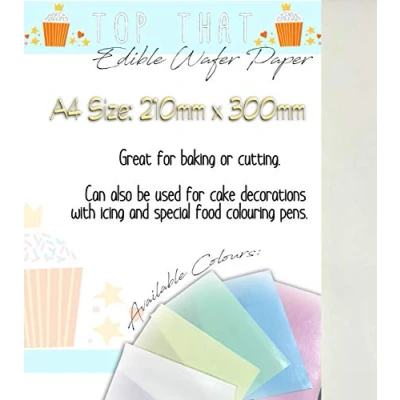 Image of Edible Wafer Rice Paper 25 Sheets A4 sized plain white