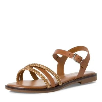 Image of MARCO TOZZI Women&#039;s 2 28193 42 Heeled Sandal, Cognac Comb, 8