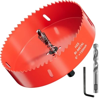 Image of GARHWAL Bi Metal Hole Saws 150mm Wood Cutter, Saw, Circular Cutter for Walls, Core Drill Bit Fast Cutting with Long Lasting Blades Plumbing, Conduits, Kitchens, Other DIY Projects