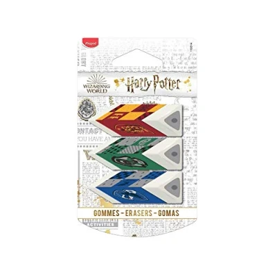 Image of Maped Set of 3 Pyramid Erasers Provides Precision and Comfort White Eraser Harry Potter Licence