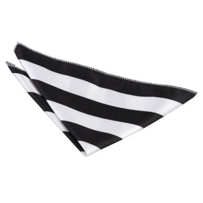 Image of DQT Men Black Solid Plain Stripe Floral Paisley Polka Dot Tartan Pocket Square &amp; White