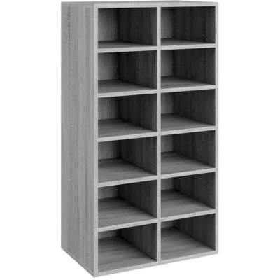 Image of vidaXL Shoe Rack Grey Sonoma 54x34x100.5 cm Engineered Wood