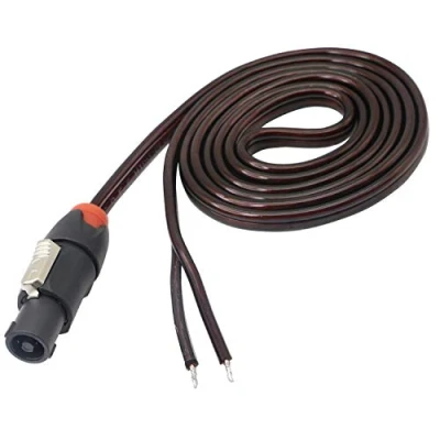 Image of XMSJSIY Speakon Speaker Cable Bare Wire, to Wire Audio Cord Amplifier Connection for DJ/PA with Twist Lock 2M