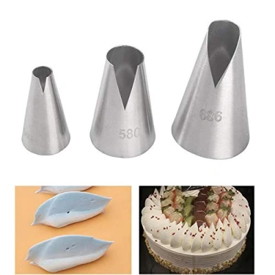 Image of DUORUI 3pcs Icing Piping Nozzle Tips Cream Cake Decorating Cupcake Fondant Stainless Steel