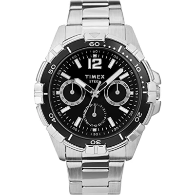 Image of Timex Classics Men&#039;s 44.5mm Stainless Steel Bracelet Multi Function Watch TW2U70400
