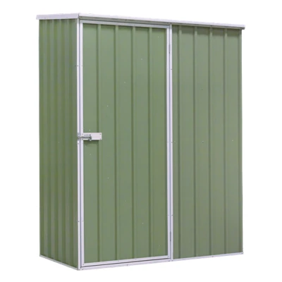 Image of Dellonda Galvanized Steel Garden/Outdoor/Storage Shed, 1.5 x 0.8 1.9m, Pent Style Roof Green