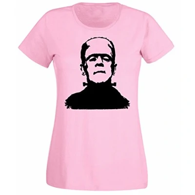 Image of Frankenstein Monster Face Halloween Youth Kids Childrens T Shirt Pink 5 6 Years (S)