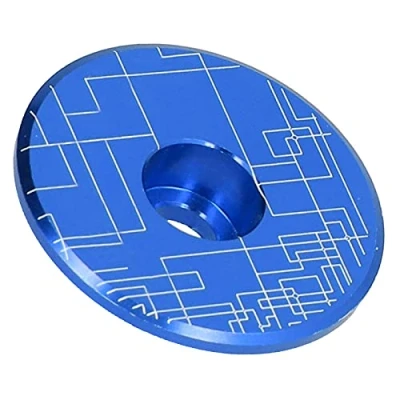 Image of VGEBY Bike Stem Cap, Mountain Headset Top Cover Road Aluminum Alloy Front Fork Cap for Most Bikes, Bike, MTB Bike(Blue) Electric Bicycle Modification Accessories