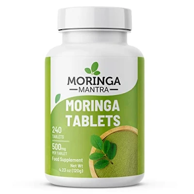 Image of Moringa Mantra Leaf Powder Tablets 240 nos from Organic Farming, 500 mg Per Tablet