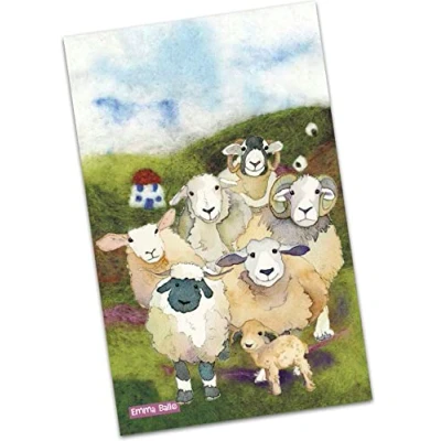 Image of Emma Ball Tea Towel Felted Sheep