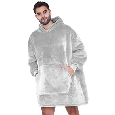 Image of Oversized Hoodie Sweatshirt Blanket, TV Super Soft Warm Comfortable Blanket Hoodie, Cozy Novelty Hoodies, One Size Fits All, for Men Women Teenagers Kids