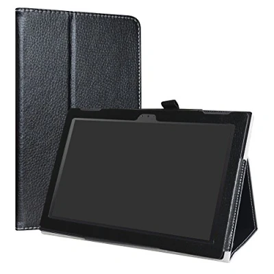 Image of LiuShan Lenovo Tab 4 10 Case, PU Leather Slim Folding Stand Cover for 10.1 inch Tablet,Black