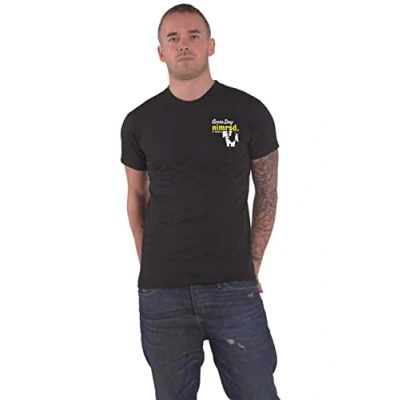 Image of Green Day T Shirt Nimrod Breast Print Band Logo Official Unisex Black XL