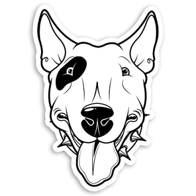 Image of 2 x 10cm White English Bull Terrier Vinyl Stickers Dog Puppy Sticker #34663 (10cm Tall)