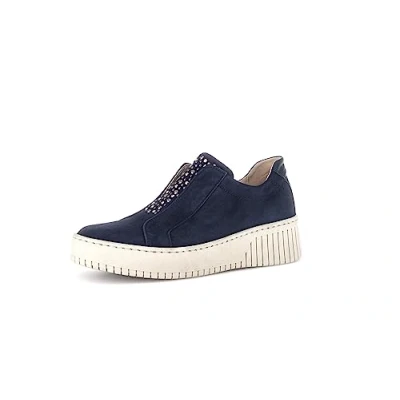 Image of Gabor Slip on Studded Trainer Wonderland 33.231 5 Navy Suede