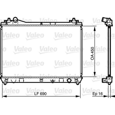 Image of 1770066J00 Engine radiator VALEO 735433 Aluminium 450mm 698mm 16mm without coolant regulator Brazed cooling fins SUZUKI: Grand Vitara 2 SUV