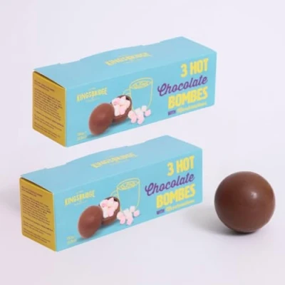 Image of Kingsbridge Hot Chocolate Bombes Belgian Melting Choc Balls Filled with Marshmallows, 2 Packs of 3 Gifts for Birthdays, Special Occasions or Sleepovers