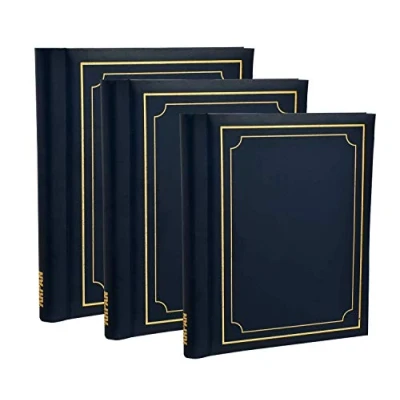 Image of 3 x Arpan Self Adhesive Large Photo Albums Totaling 60 Sheets 120 Sides (Blue)