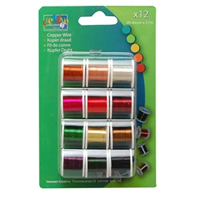 Image of Vaessen Creative Copper Wire Dark 12x2.7m 0.46mm, Multi Colour, 2x2.5x2.5 cm