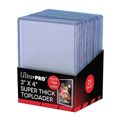 Image of Ultra Pro 3 x 4 SUPER THICK Baseball Card Toploaders (Pack of 25 75 Thickness)