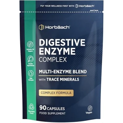 Image of Proteolytic Enzymes Complex Systemic with Trace Minerals 90 Vegan Capsules Digestive Enzyme Supplement Papain, Bromelain, Ginger, Selenium, Zinc &amp; More! by Horbaach