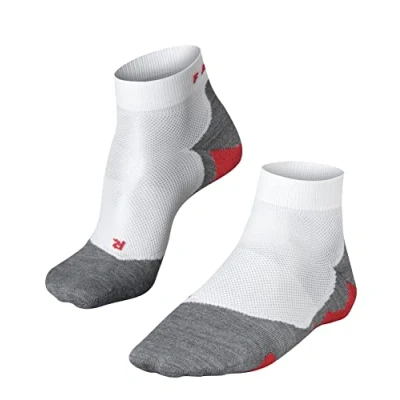 Image of FALKE Men&#039;s RU5 Race Short M SSO Functional Yarn Anti Blister 1 Pair Running Socks, White (White Mix 2020), 5.5 7.5