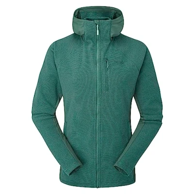 Image of Rab Women&#039;s Capacitor Hoody Midweight Fleece Jacket for Hiking, Trekking, &amp; Climbing Eucalyptus 14