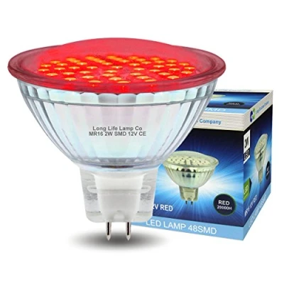 Image of 12v LED MR16 Red 2w Low Voltage Spot Light Bulb GU5.3