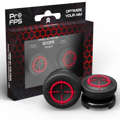 Image of ProFPS Thumbsticks: PS5 Accessories &amp; PS4 1 Domed, Concave Enhanced Controller Sticks for Aimbot Precision Essential PlayStation 5 Thumb Grips Esports