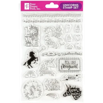 Image of Unicorns Clear Stamp Set (22 individual stamps)