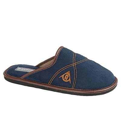Image of Dunlop Premier Mens Mule Slippers With Padded Insole Navy Blue 9 UK