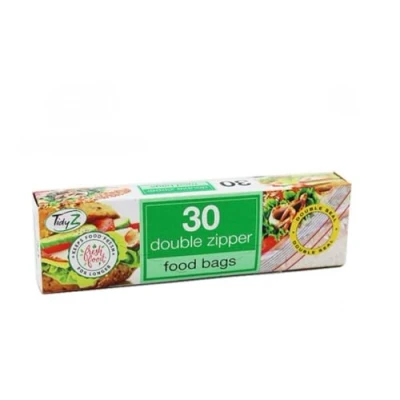 Image of TidyZ Double Zipper Food Bags 30 Pack