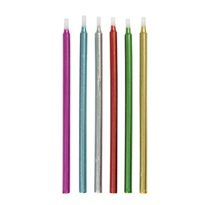 Image of Unique 19984 5&quot; Metallic Birthday Candles, Pack of 12