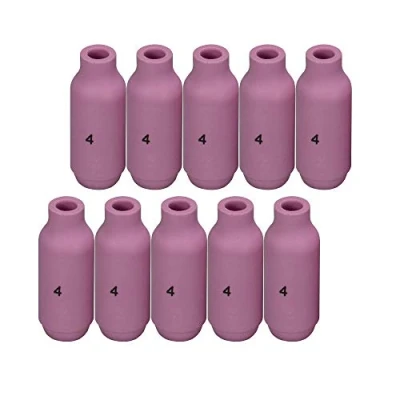 Image of RIVERWELD TIG Alumina Nozzles Ceramic Shield Cup Fit DB PTA SR WP 17 18 26 Welding Torch (#4 10N50 Orifice 10pk)