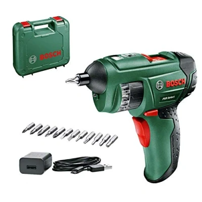 Image of Bosch PSR Select 1.5Ah 3.6V Cordless Screwdriver with Micro USB Carry Case