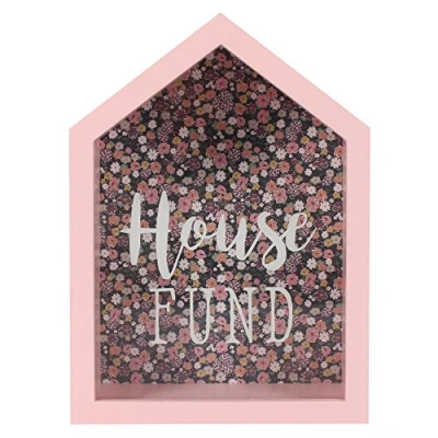 Image of Jones Home &amp; Gift Florella House Fund Ornament, Lovely Light Pink Money Box