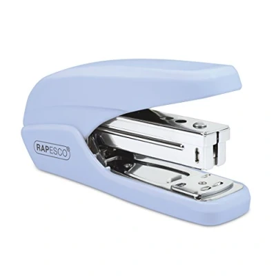 Image of Rapesco 1340 X5 25ps Less Effort Stapler, 25 Sheet Capacity, Powder Blue