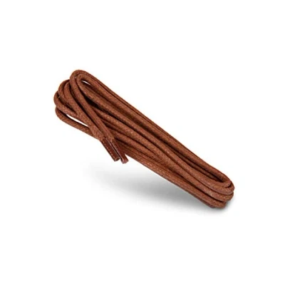 Image of Kaps Waxed Round Shoelaces 100% Natural Cotton Stylish For Dress and Casual Shoes Made in Europe (90 cm 36 inch 5 to 6 eyelet pairs / 49 Cognac)