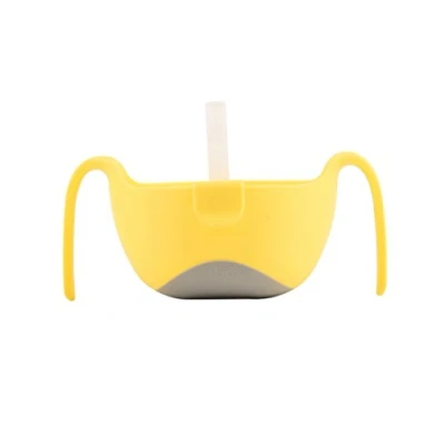 Image of b.box XL Bowl with Lid and Straw 12 Months + Color: Lemon Sherbet 17 oz. BPA Free Phthalates &amp; PVC Dishwasher Microwave Safe