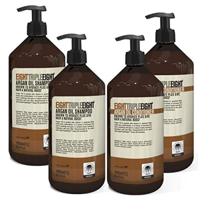 Image of Eight Triple Argan Oil Hair Care Set 2x Shampoo &amp; Conditioner 1 Litre
