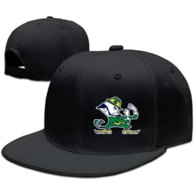 Image of YueBanWan Fadah University of Notre Dame Fighting Irish Custom Unisex Adjustable 3D Baseball Snapback Hip Hop Cap Hat Black