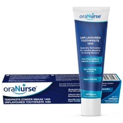 Image of Oranurse Unflavoured Toothpaste for Kids and Adults Non Flavoured with 1450ppm Fluoride Sensitive Mouths Foaming SLS Free 50ml